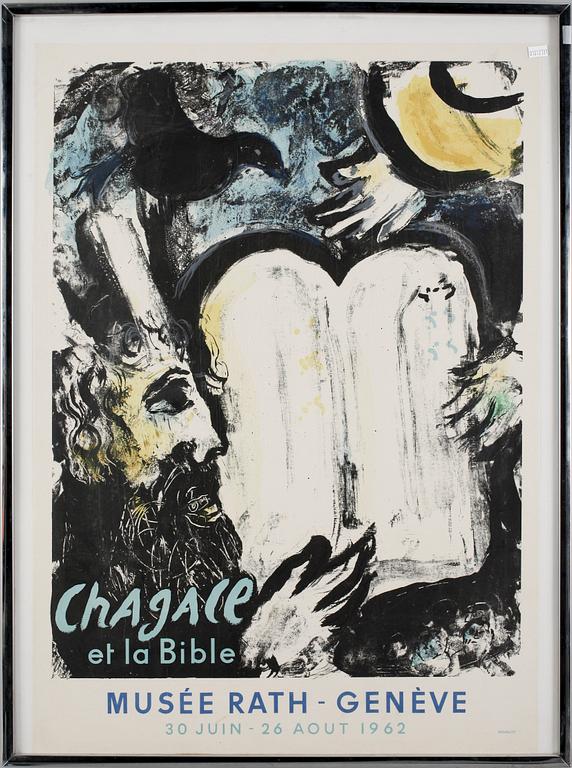 MARC CHAGALL, efter, utställningsaffisch, 1962.
