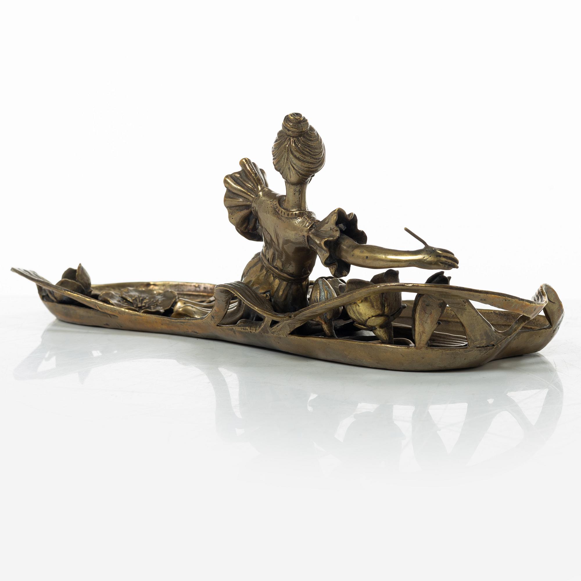 An Art Nouveau brass tray/desk stand, possibly Austria, around 1900.