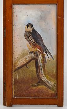 A folding screen, late 19th century.