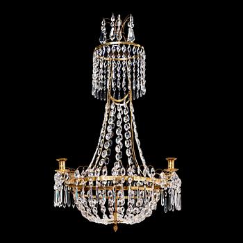 1270. A late Gustavian circa 1800 five-light chandelier.