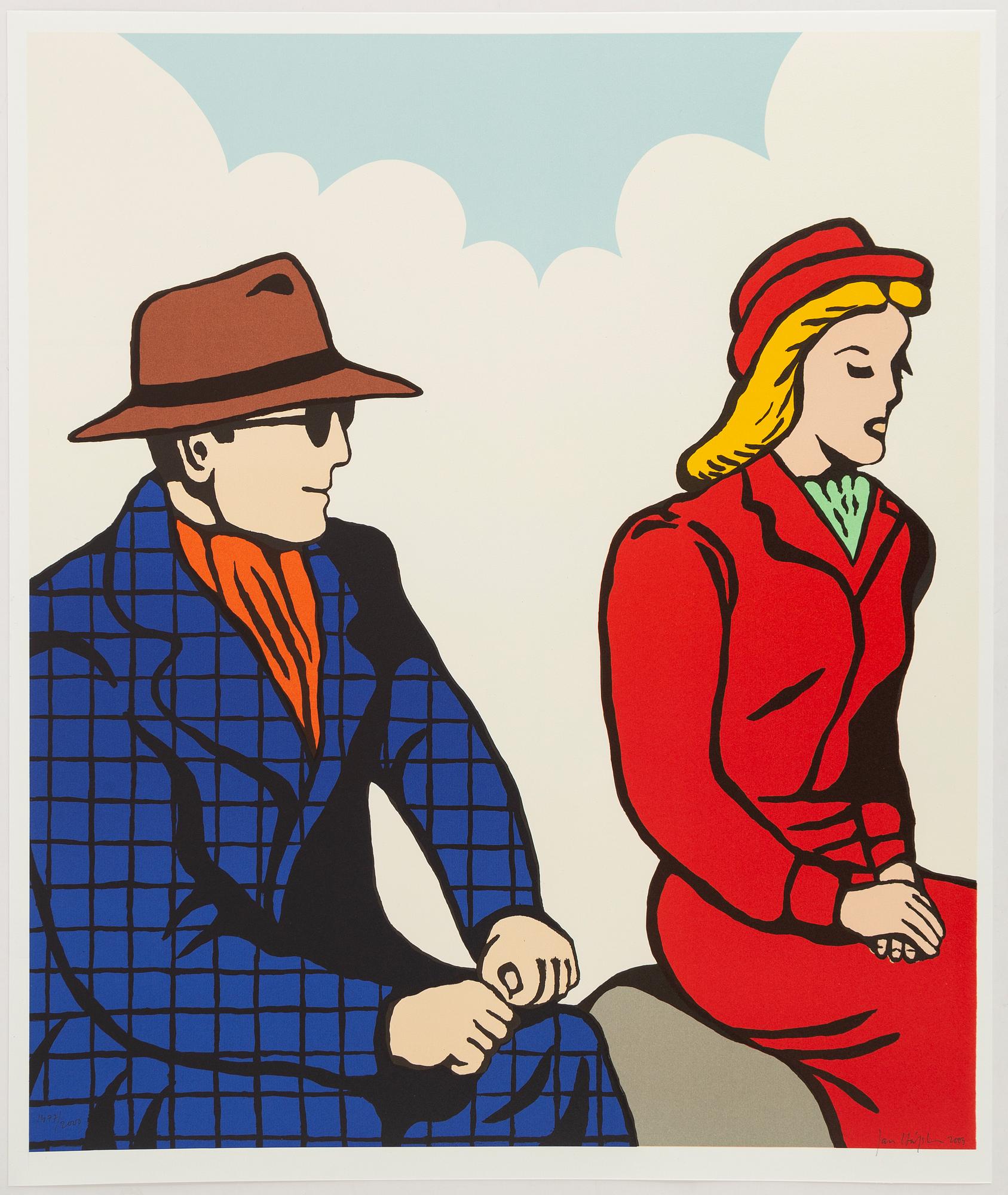 Jan Håfström, färglitografi, 2003, signerad 1477/2000.