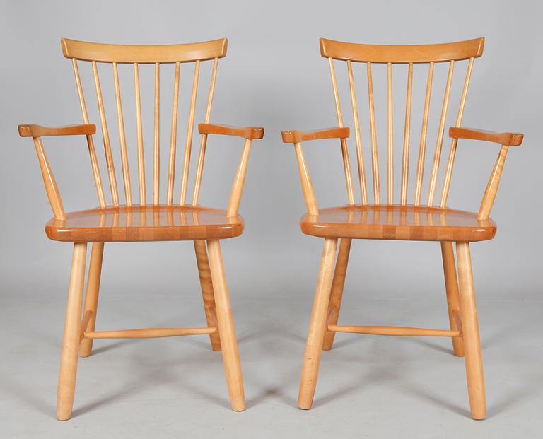 KARMSTOLAR, 1 par, "Lilla Åland", Carl Malmsten, Stolab 1990.