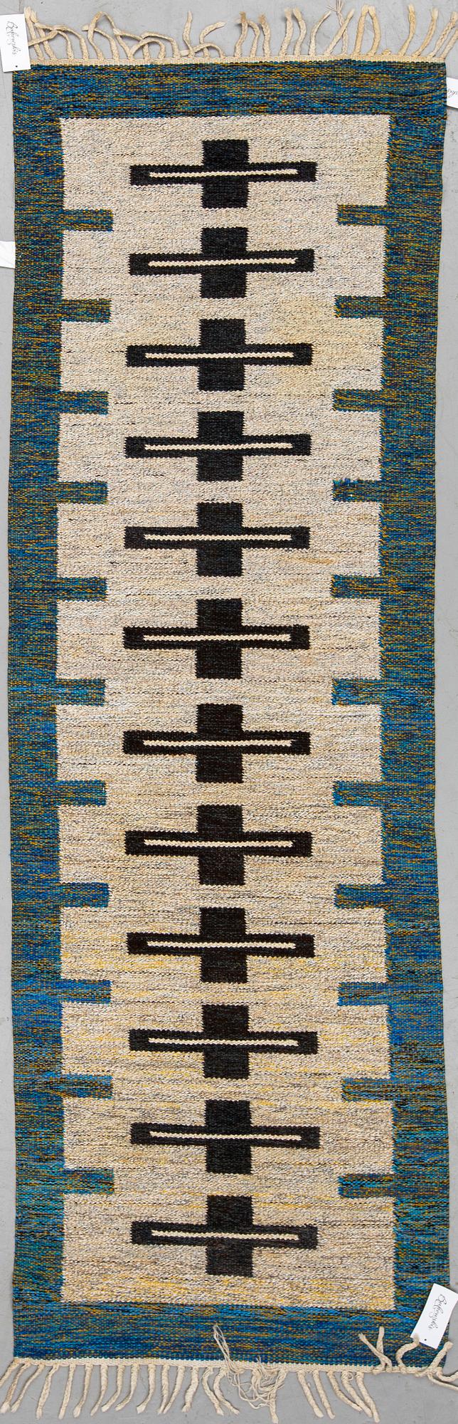 A runner, flat weave, ca 236 x 75 cm.
