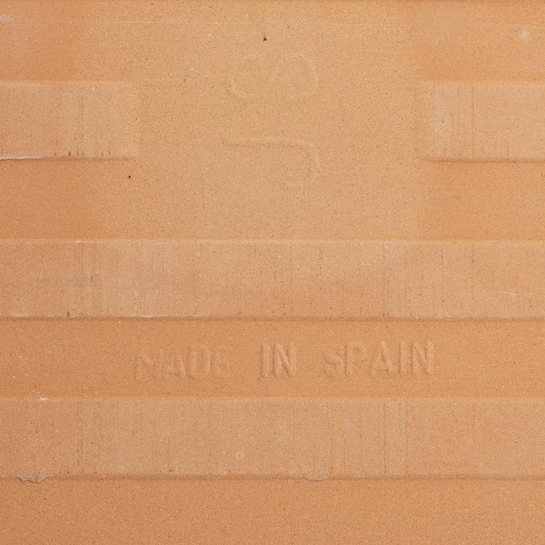 Salvador Dalí, A set of six earthenware tile plates, after Salvador Dalí, late 20th century.