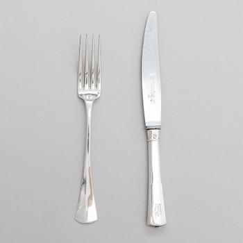 A 24-piece set of Latzko silver cutlery, Pest, Austro-Hungarian Empire 1878-1922.