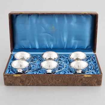 Six Swedish Silver Punch Mugs, mark of Fritz Olsson, Luleå 1949.