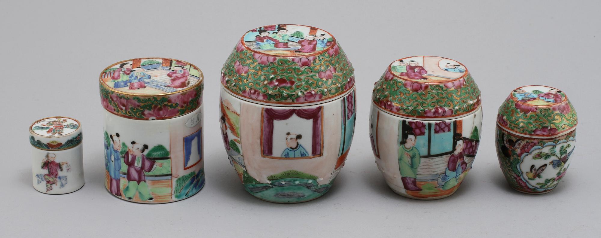 PARTI MINIATYRER, 11 st, porslin, Kina, Kanton, 1900-tal.