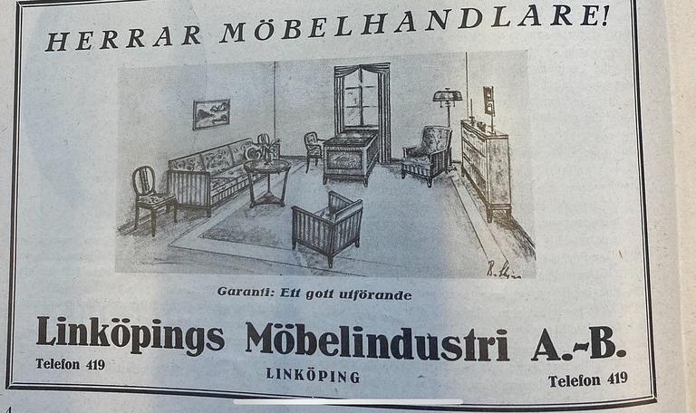 A Swedish Grace table, Linköpings Möbelindustri, 1930's.