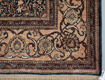 SEMI-ANTIQUE SILK KASHAN. 204,5 x 131,5 cm.