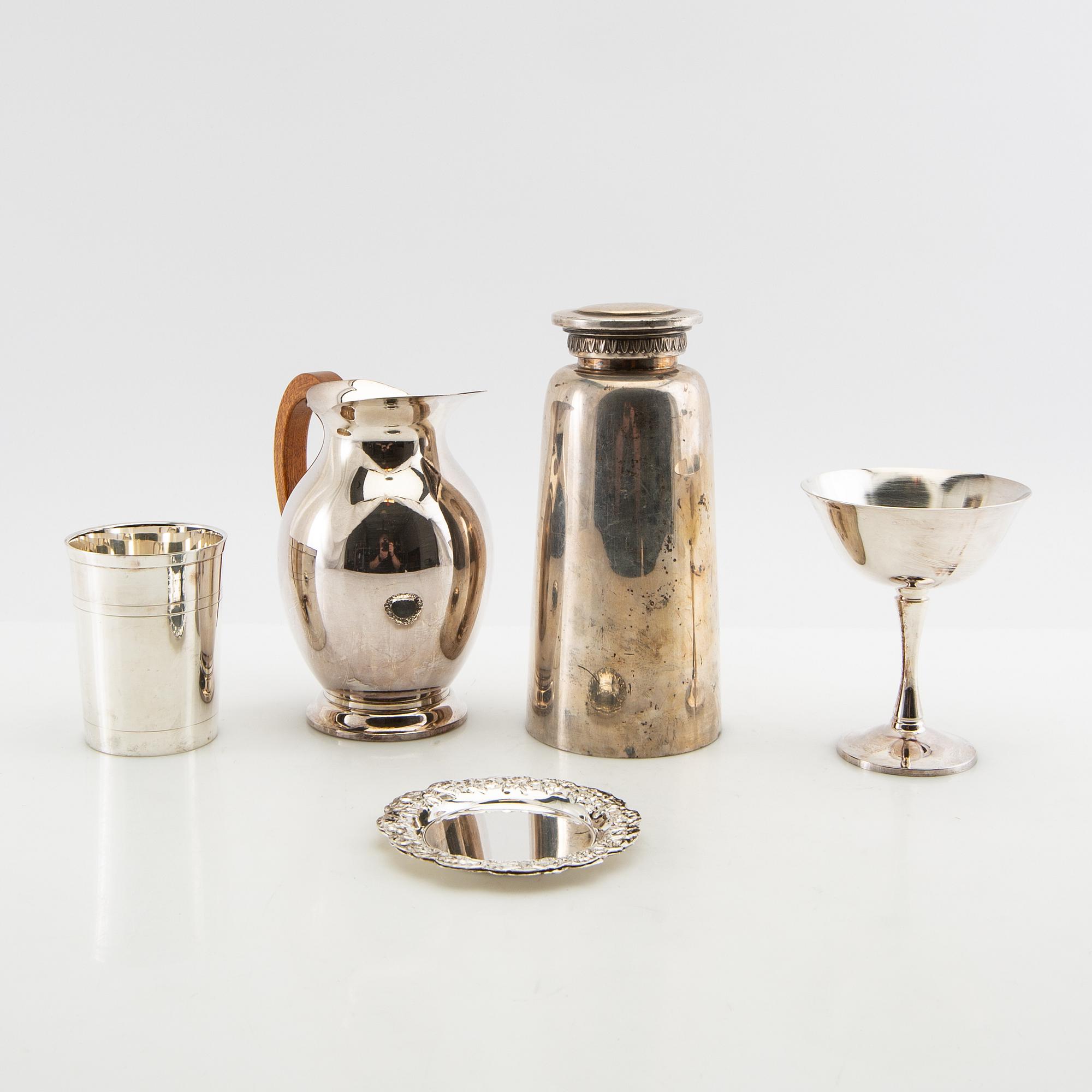 Drink set 27 dl 20th century mid/second half of the century, silver plate.