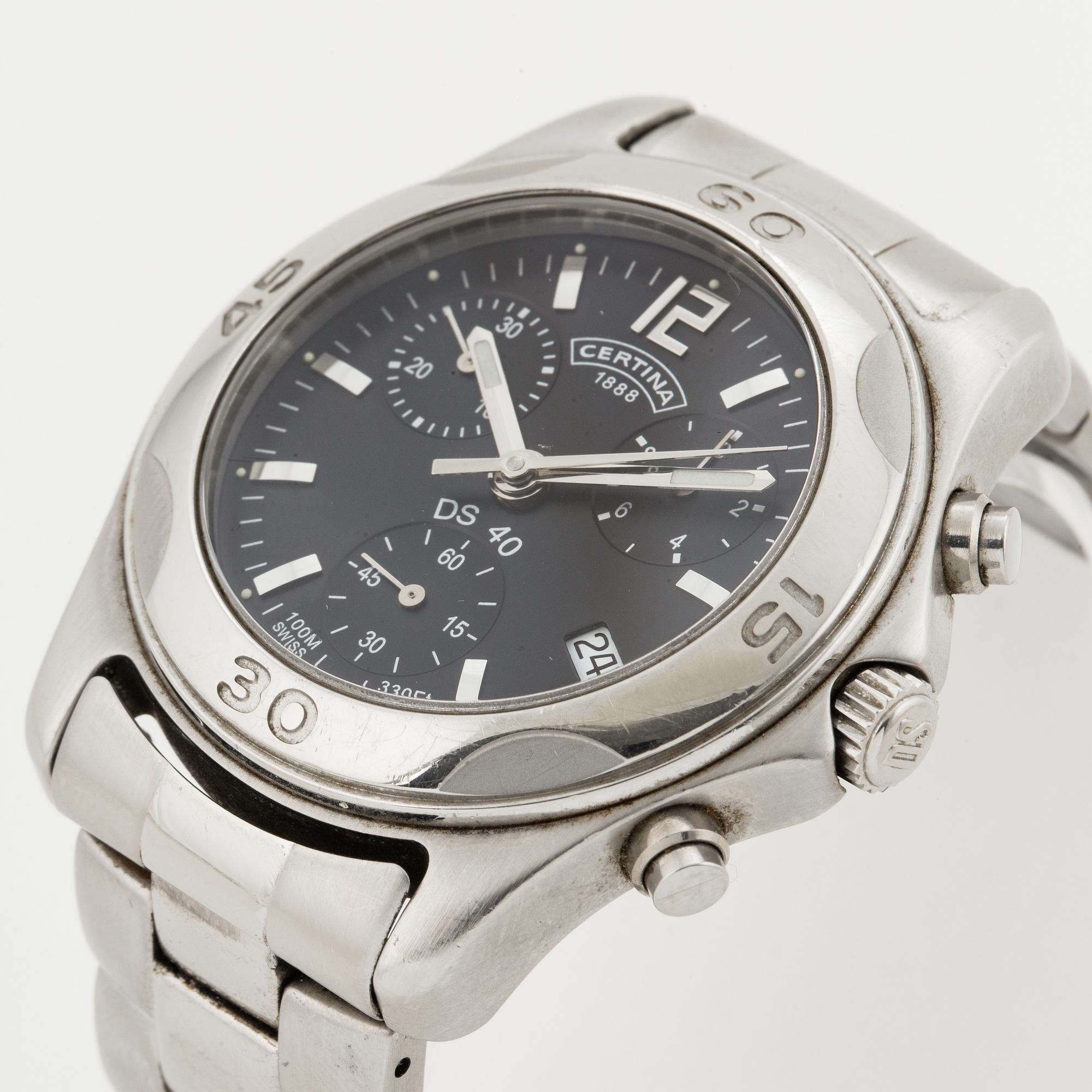 CERTINA, DS 40, wristwatch, chronograph, 38 mm.