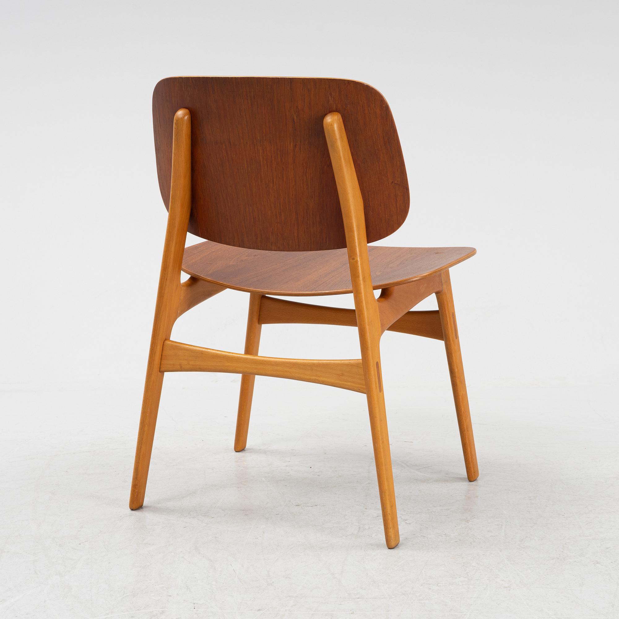 Børge Mogensen, a model '155' teak chair, Denmark, 1950's.
