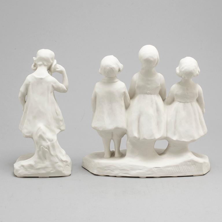 ALICE NORDIN, two porcelain sculptures from Gustavsberg.