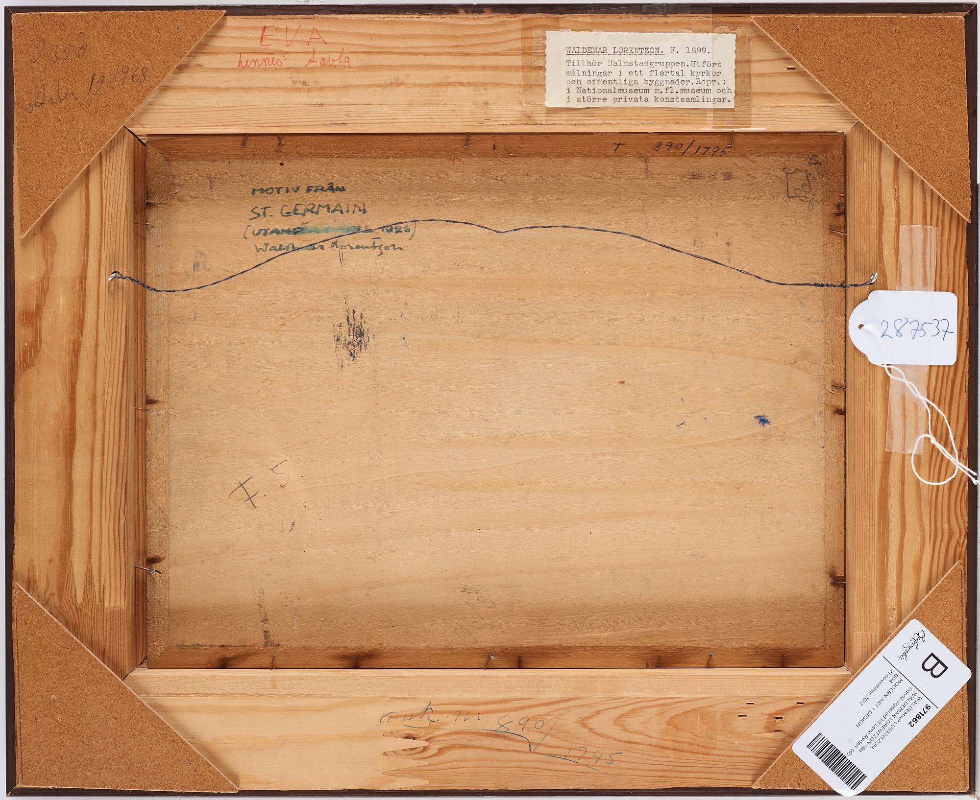 Waldemar Lorentzon, Motive from S:t Germain.