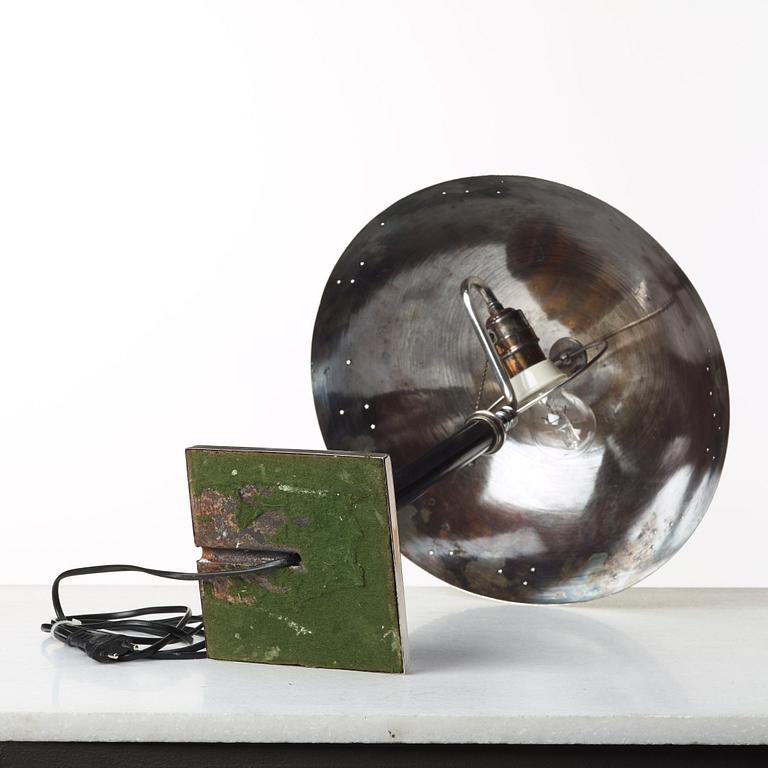 Elis Bergh, attributed to, a Swedish Grace silver plated table light, C G Hallberg, Sweden 1920's.