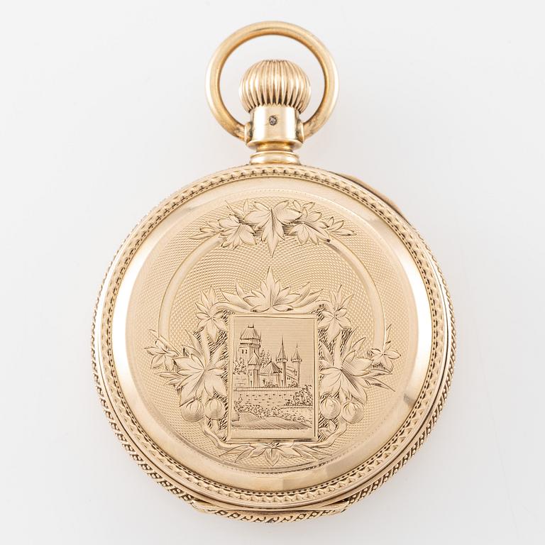 Elgin, pocket watch, hunter, 54 mm.