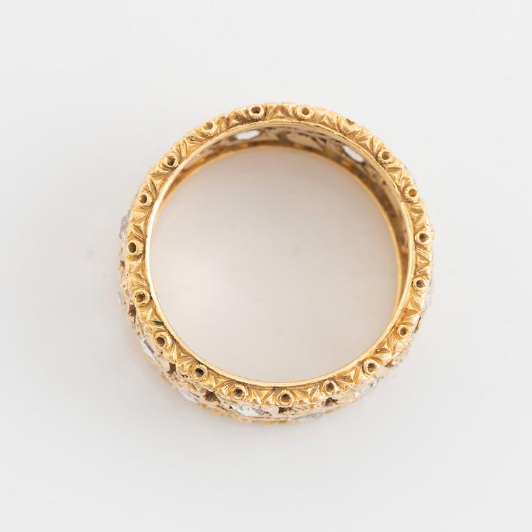 Buccellati ring 18K guld med rosenslipade diamanter.