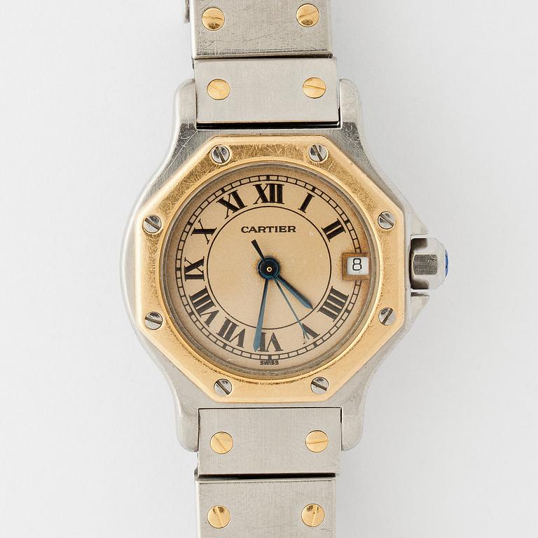 DAMARMBANDSUR, guld och stål. Cartier. 1900-talets andra hälft.