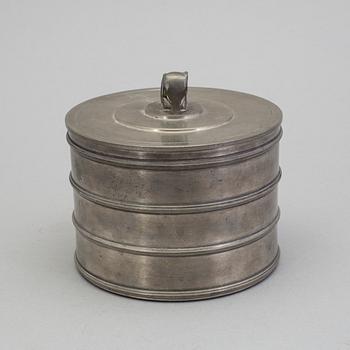 SYLVIA STAVE, lidded jar, pewter for C G Hallberg, 1931.