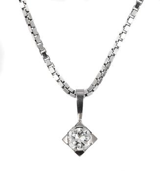 627. PENDANT, set with brilliant cut diamond, 0.79 cts.