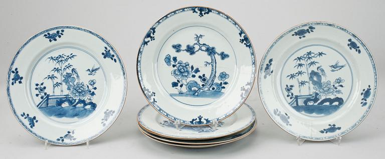 TALLRIKAR, 7st, porslin, Qianglong (1736-95), Kina.