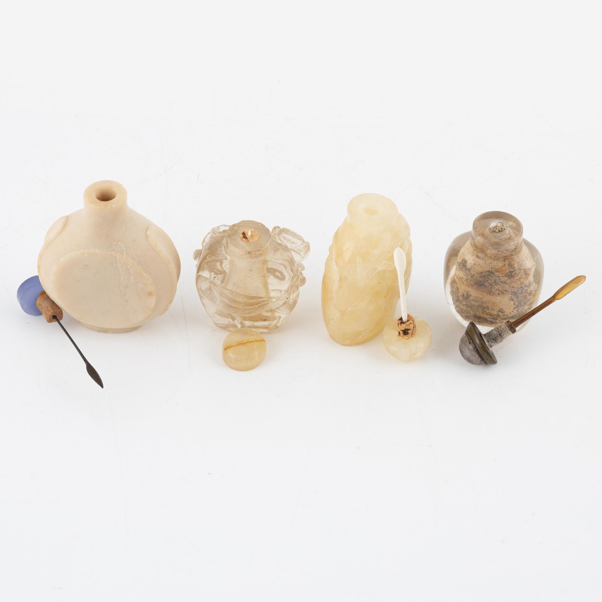 Nine snuff bottles, China, 20th century.