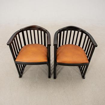 Josef Hoffmann, armchairs a pair attributed to the first half of the 20th century.