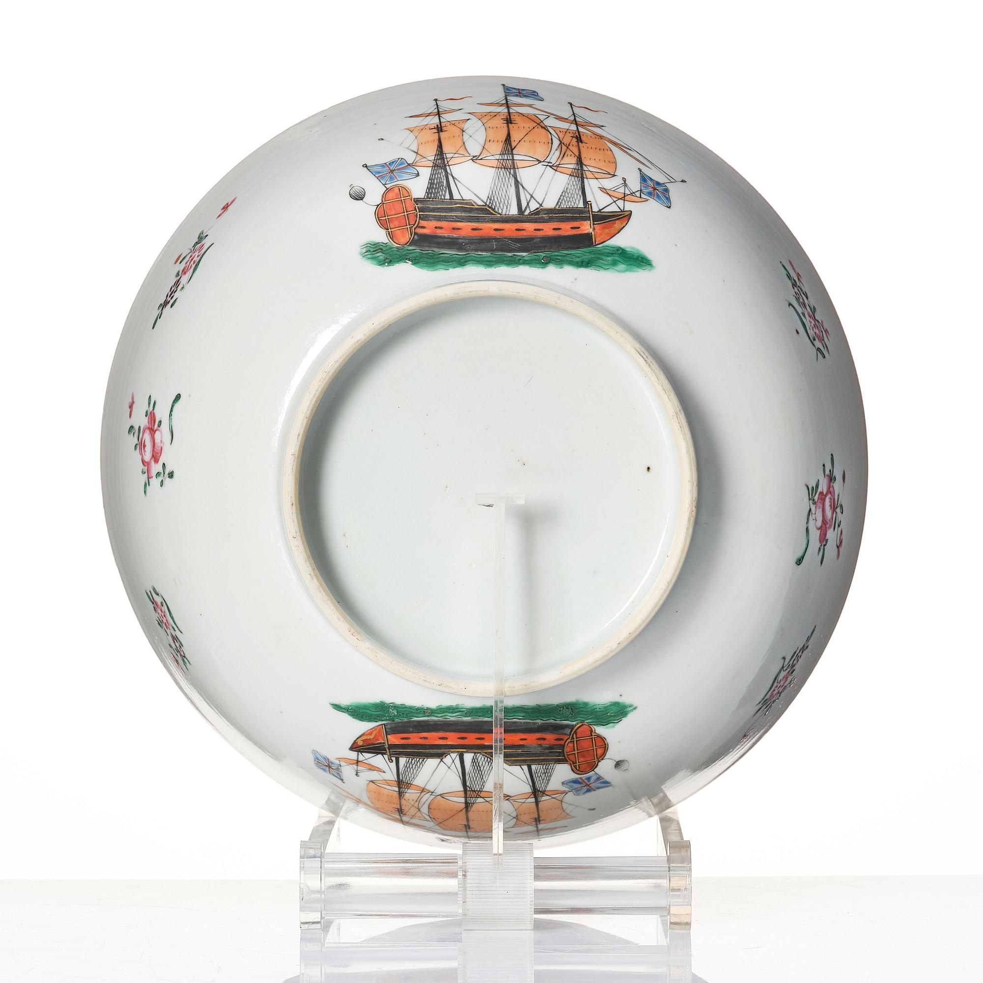 Bålskål, kompaniporslin. Qingdynastin, 1700-tal.