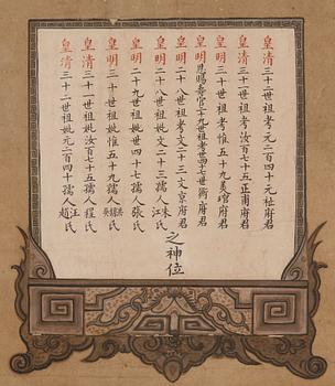 ANFADERSPORTRÄTT, sen Qingdynasti (1644-1912).