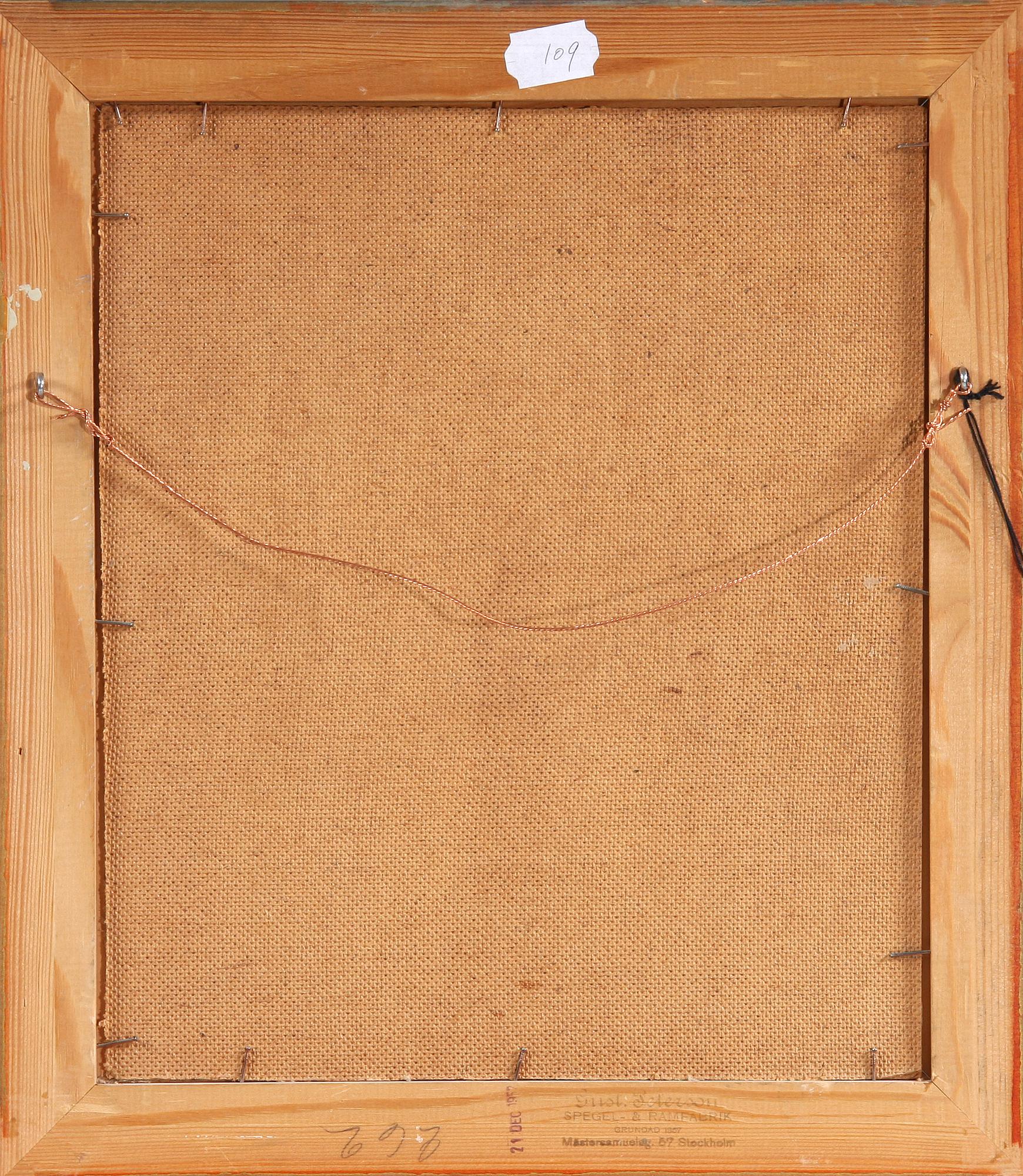 ERIK TRYGGELIN, olja på pannå, sign.