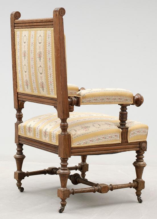 FÅTÖLJ, nyrenässans, 1800-talets slut.