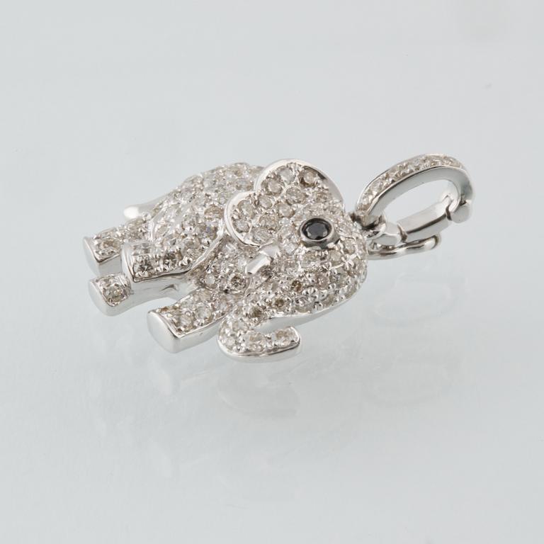 HÄNGE, 18K vitguld med 101 briljantslipade diamanter, 0.58 ct. Vikt 2,8 gram.