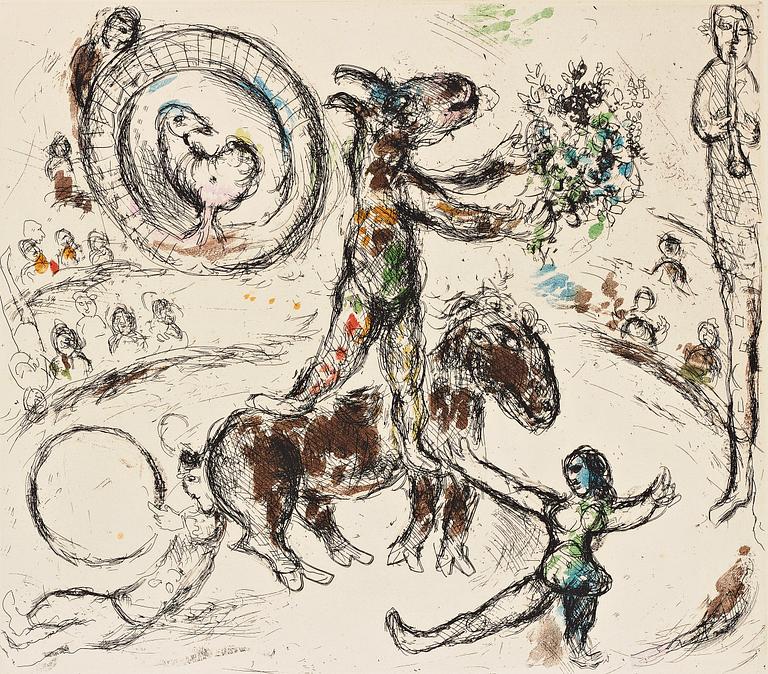 Marc Chagall, MARC CHAGALL, etching in colour, 1968, signed in pencil and numbered 43/50.