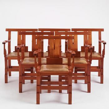 John Kandell, a set of six "Solitär" chairs, Källemo, Värnamo, post 1985.