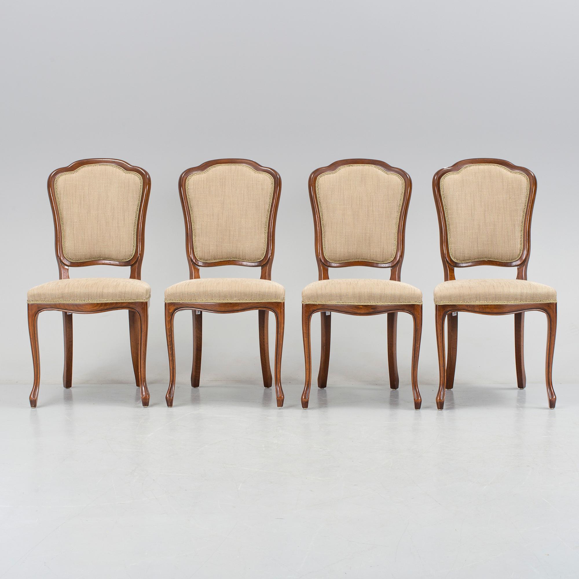 Four rococo-style chairs, Selva, Italy, late 20th century.