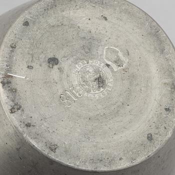 Nils Fougstedt, a pewter and brass vase, model "A 1240", Firma Svenskt Tenn, Stockholm 1939.