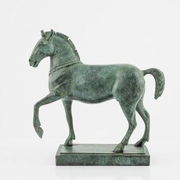 A patinated bronze sculpture after the Horses of Saint Mark.