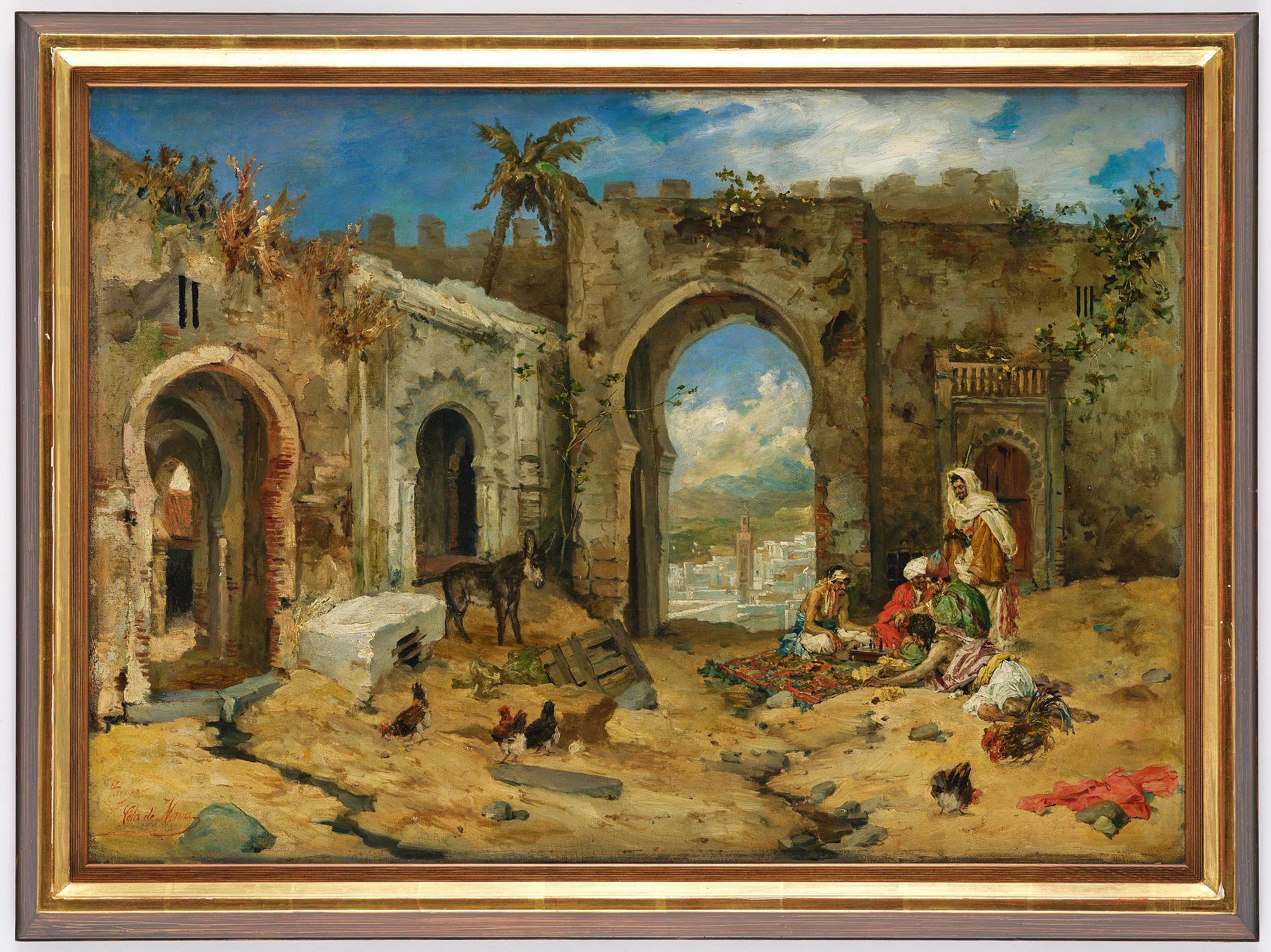 José de Cala y Moya, A company playing with a view towards Tanger in the background.