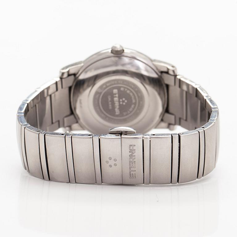 Eterna-matic, Galaxis, 38 mm, wristwatch, steel, automatic, sapphire crystal, circa 2000.
