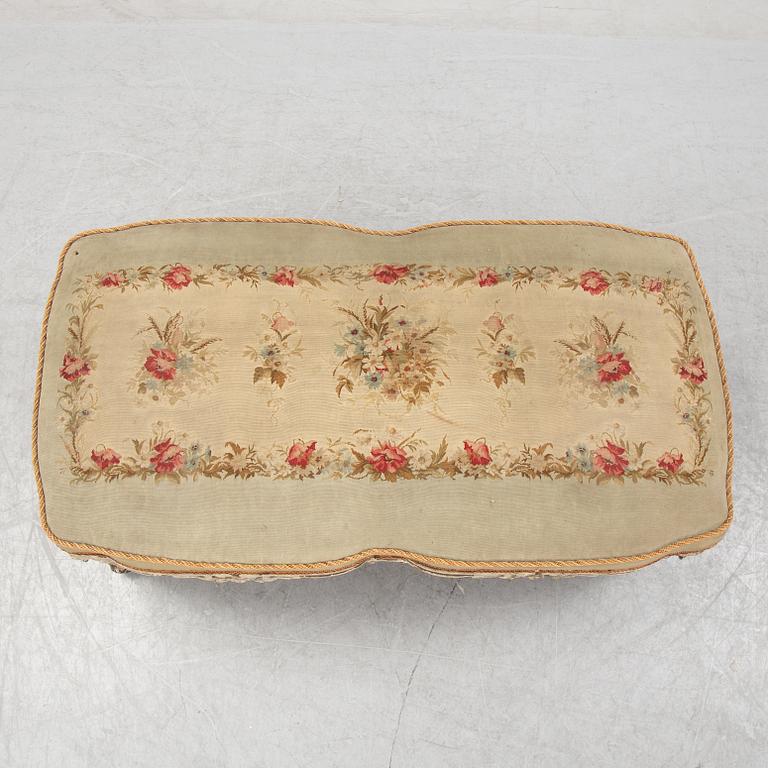 A Louis XVI-style bench, late 19th century.