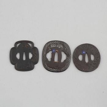 Three iron tsubas, Japan, Edo.