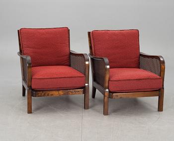 FÅTÖLJER, ett par, art deco, 1900-talets första hälft.