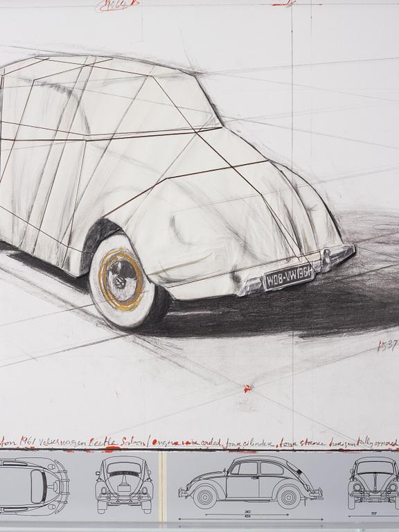 Christo & Jeanne-Claude, "Wrapped Volkswagen (Project for 1961 Volkswagen Beetle Saloon)".