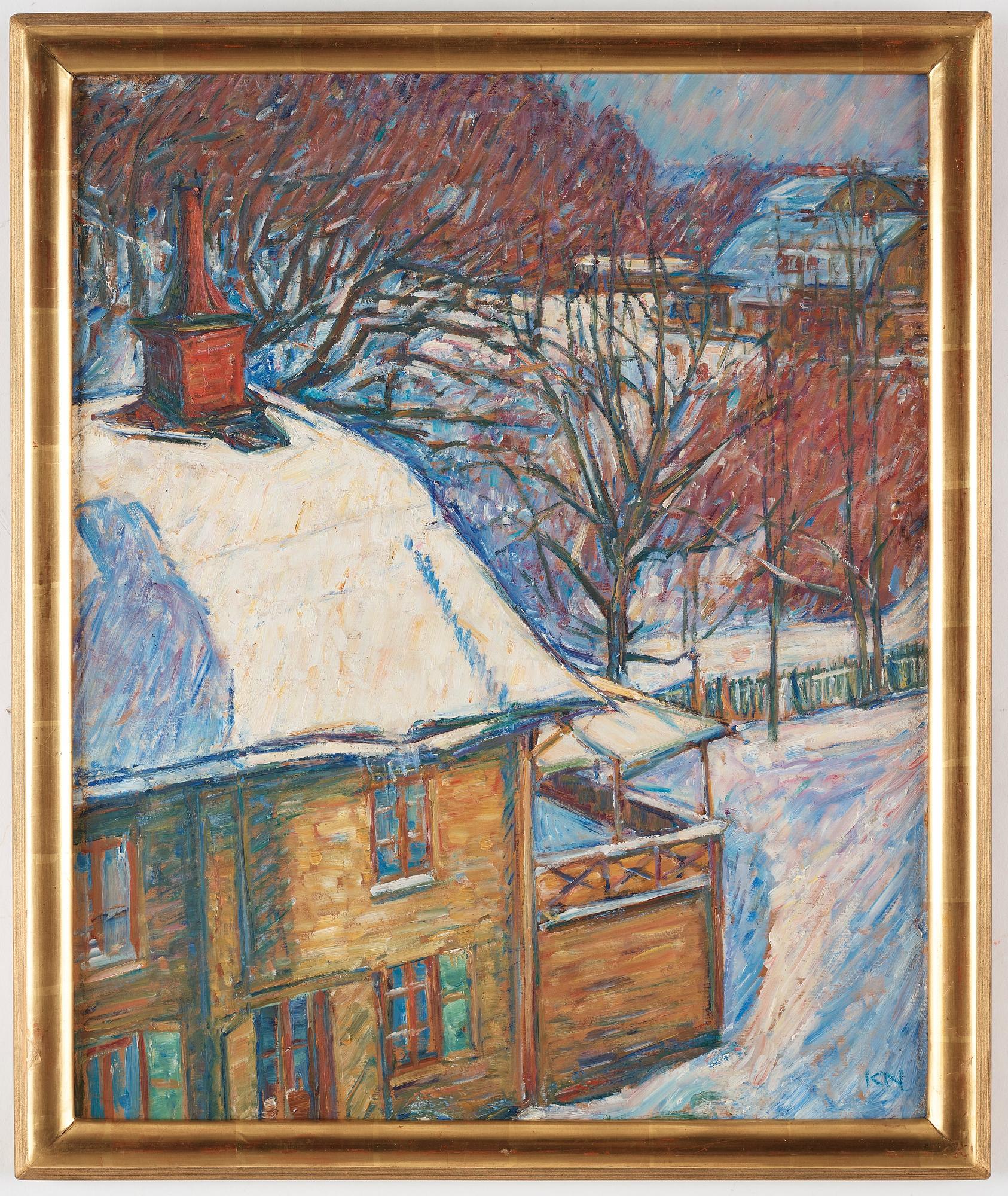 Karl Nordström, "Djurgårdsstuga i snö" (Snowy cottage, scene from Djurgården, Stockholm).