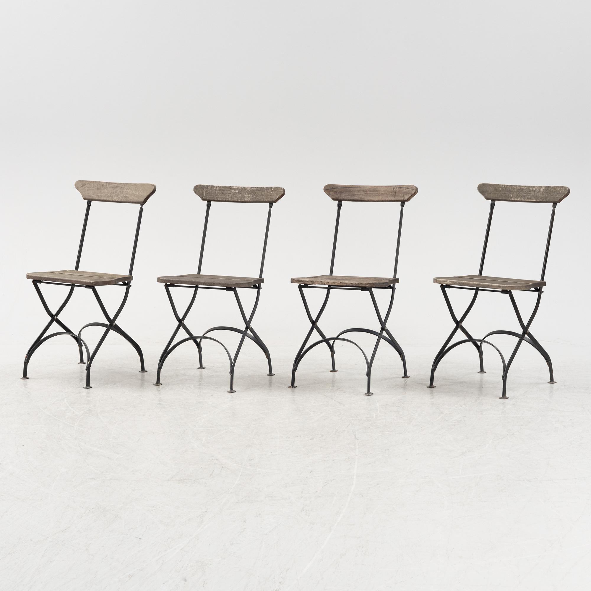 Trädgårdsstolar, 4 st, bryggerimodell, Byarums Bruk, 1900-talets andra hälft.