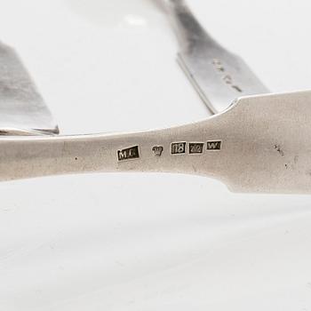 Matskedar, 13 st, silver, Viborg och Nyslott 1846-1864.