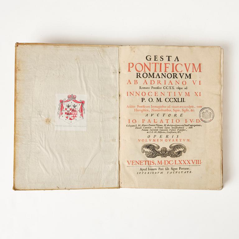 History of the Popes up to and including Innocent XI, born Odescalchi, 1687-90.