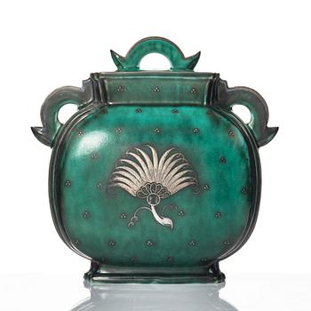 Wilhelm Kåge, a stoneware 'Argenta' urn with cover, model 935, Gustavsberg, Sweden, 1934.