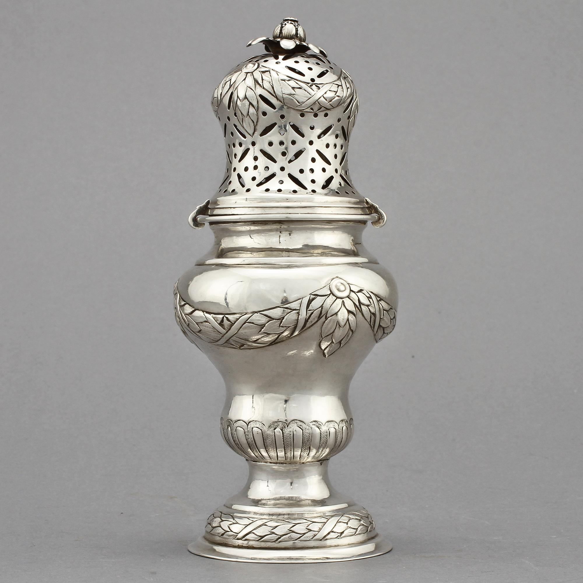 SOCKERRUSKA, silver, Danmark, 1782, vikt 230 g.