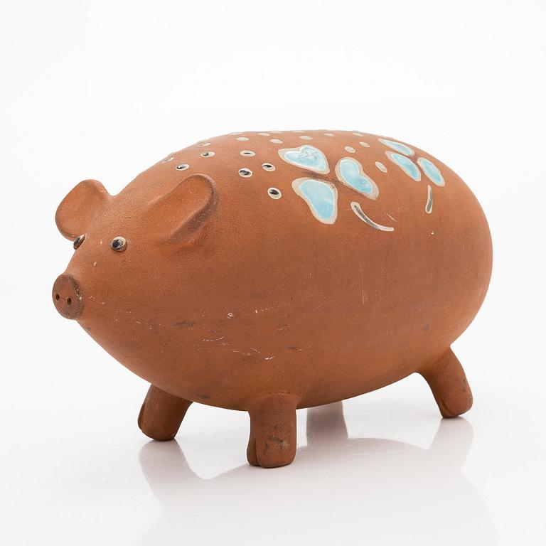 Marita Lybeck, a red clay sculpture / piggy bank, unsigned.